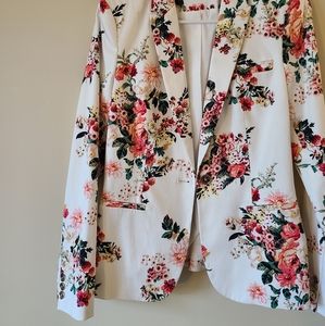 Tommy Hilfiger pink white floral blazer NWT